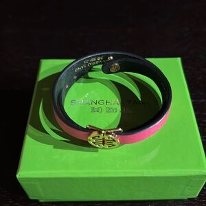 Shanghai tang pink leather wrap bracelet